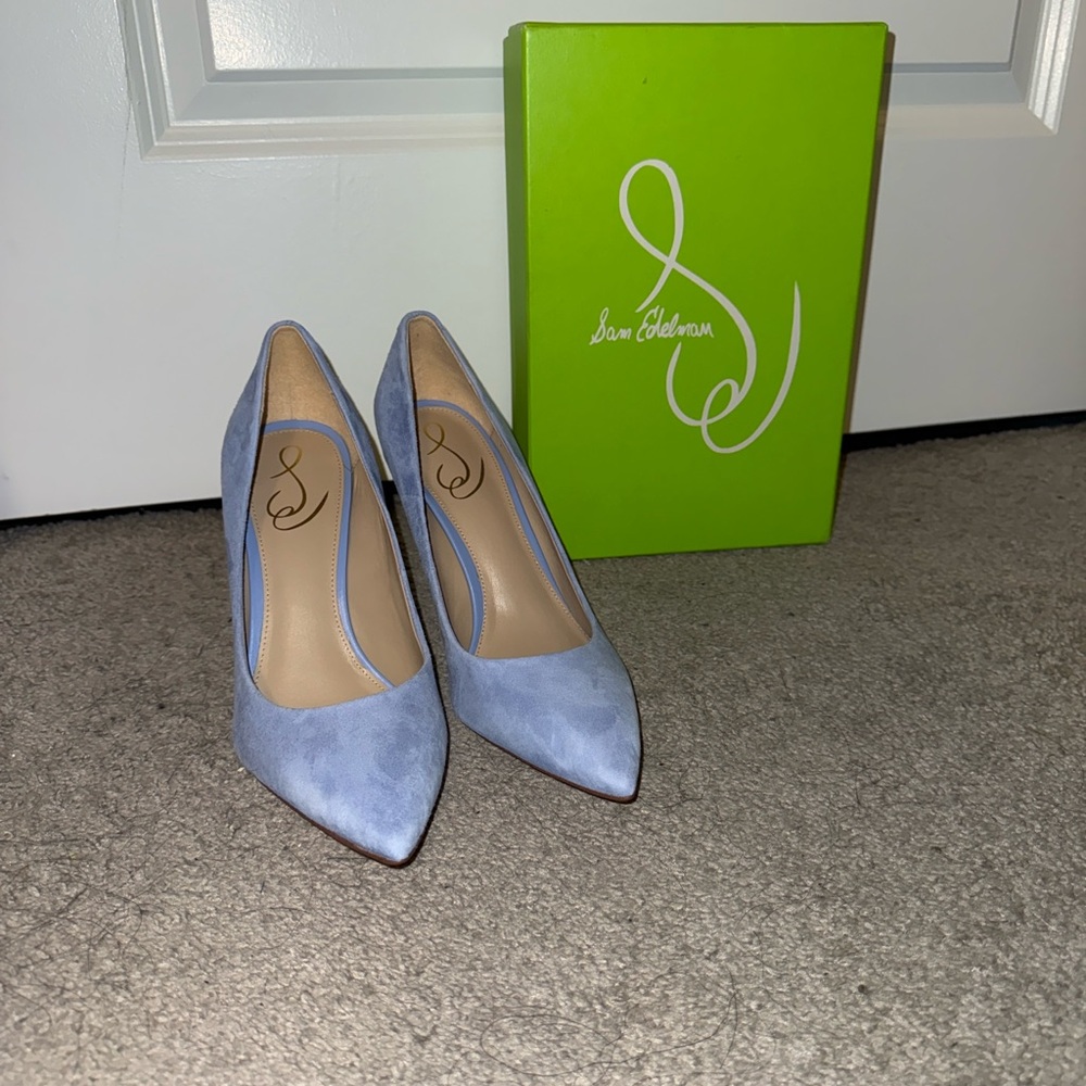 Sam Edelman Cerulean Blue Suede Heels